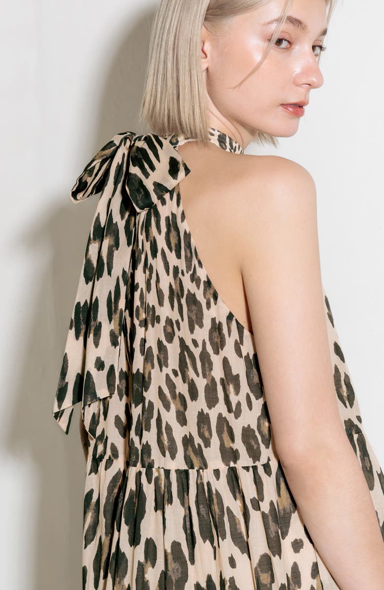FREEMARKET Leopard Print Tiered Maxi Dress, Alternate, color, 