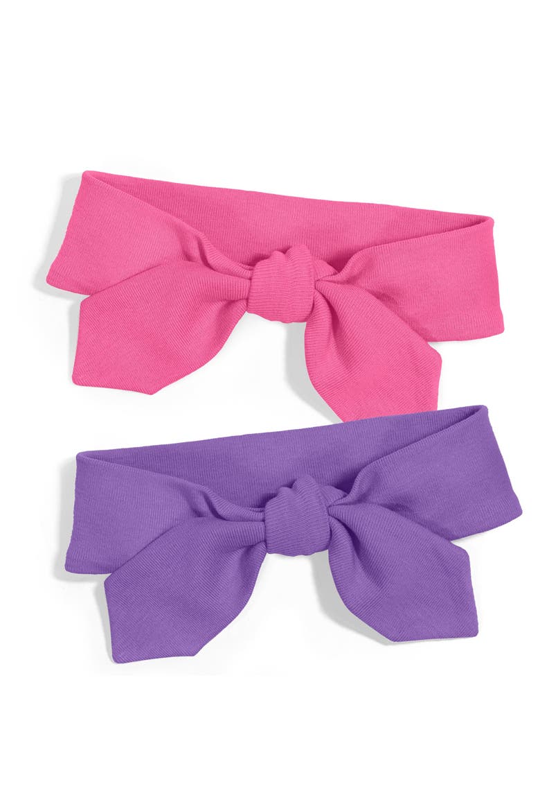 100% Cotton Knotted Headband 2-Pack, Main, color, Bubblegum/Deep Purple
