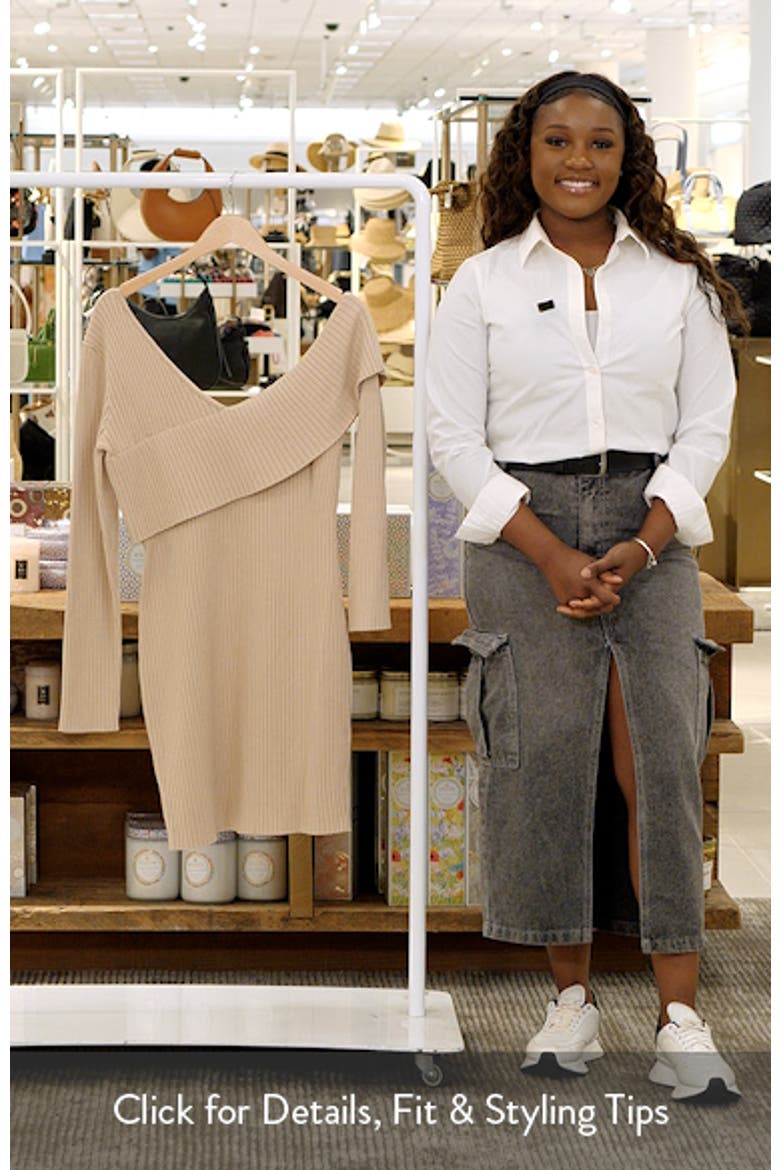 Asymmetrical Off the Shoulder Sweater Dress video