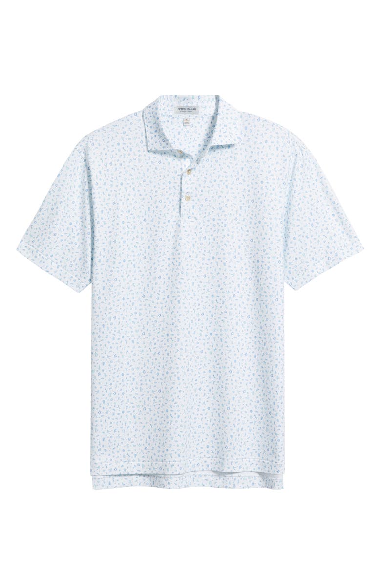 Peter Millar Goalie Soccer Print Performance Jersey Polo, Main, color, White