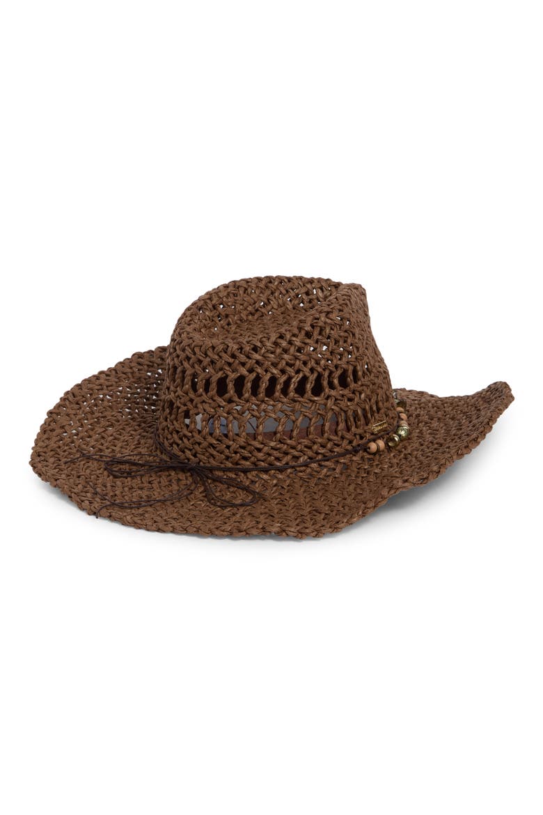 Lei Beaded Western Hat, Alternate, color, CHOCOLATE