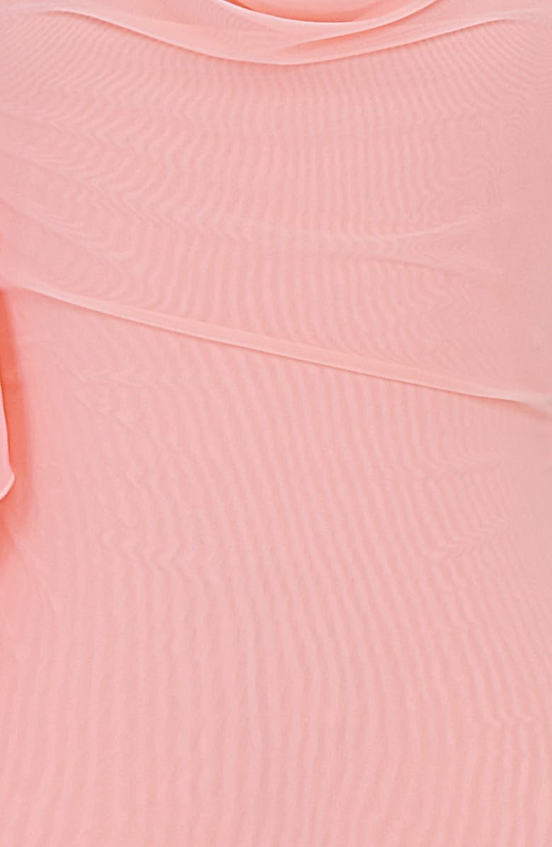 HOUSE OF CB Charla Asymmetric Ruffle Detail Mesh Minidress, Alternate, color, Apricot