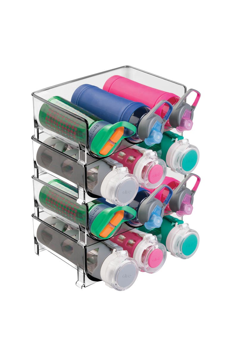 mDesign Plastic Free-Standing Stacking 3 Bottle Storage Rack, 4 Pack, USA Made, Main, color,