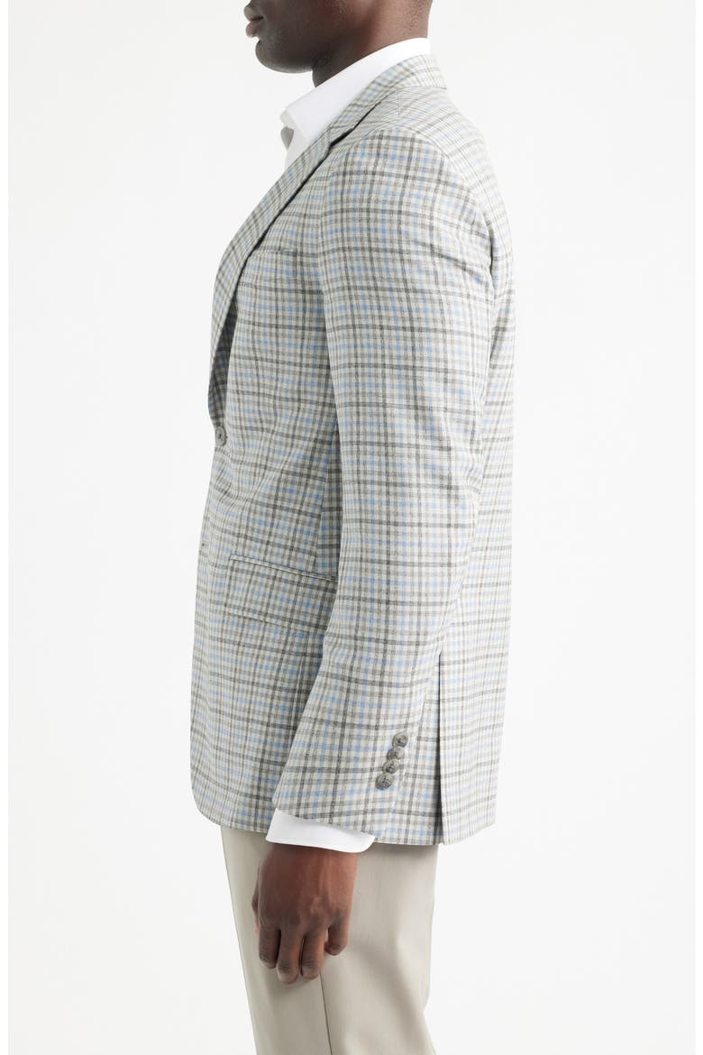 Flynn Classic Fit Grey & Brown Check Wool Sport Coat, Alternate, color, LIGHT GREY