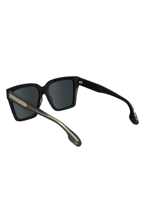 Victoria Beckham 57mm Chain Rectangular Sunglasses In Black