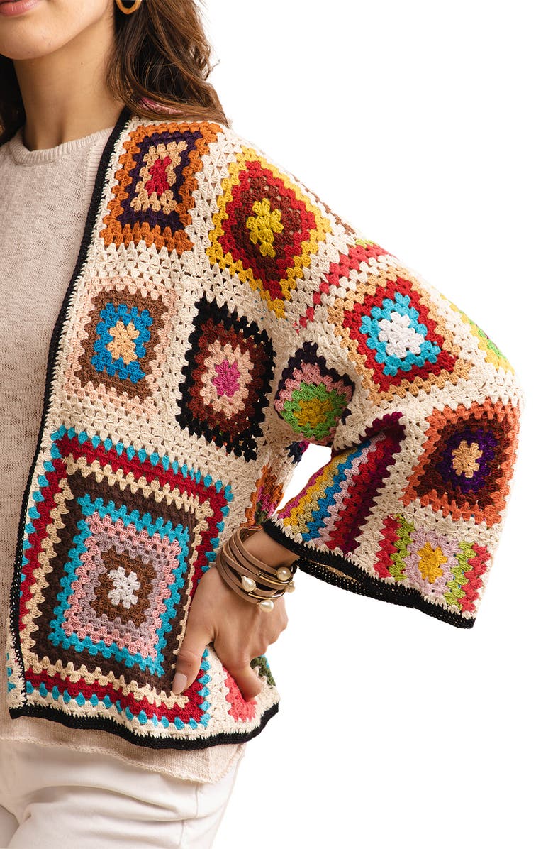 SAACHI Granny Crochet Jacket, Alternate, color, White Multi