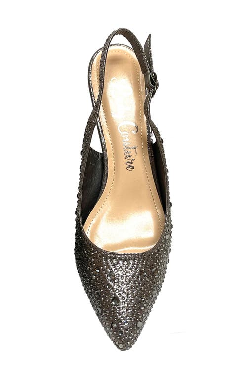 Lady Couture Onyx Rhinestone Slingback Pump In Gray
