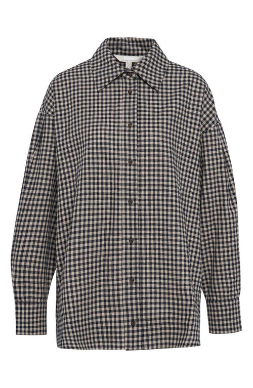Barbour Adaline Check Cotton & Linen Button-up Shirt In Black