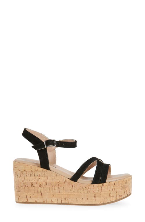 Cordani Jaiden Ankle Strap Platform Wedge Sandal In Black