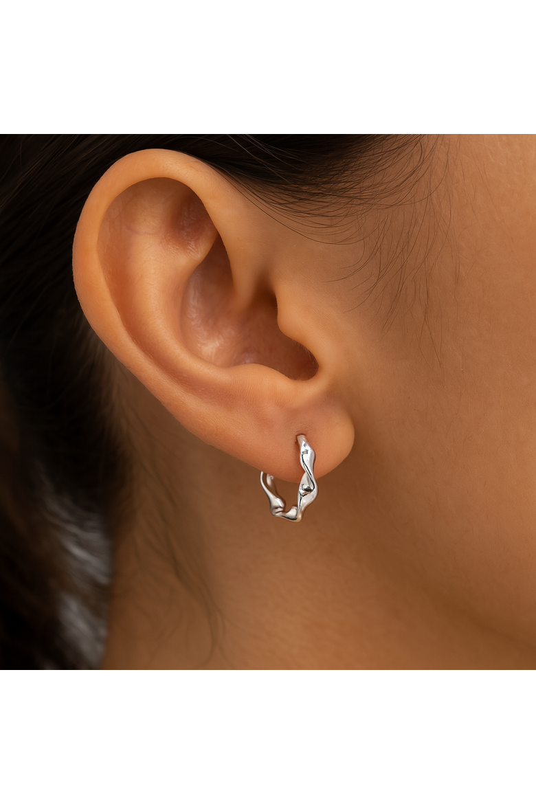 Sterling Silver Twisted Hoops, Alternate, color, Silver