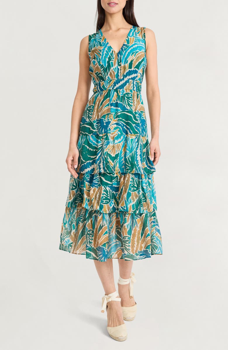 The Good Journey Ruffle Skirt Sleeveless Midi Dress, Main, color, 