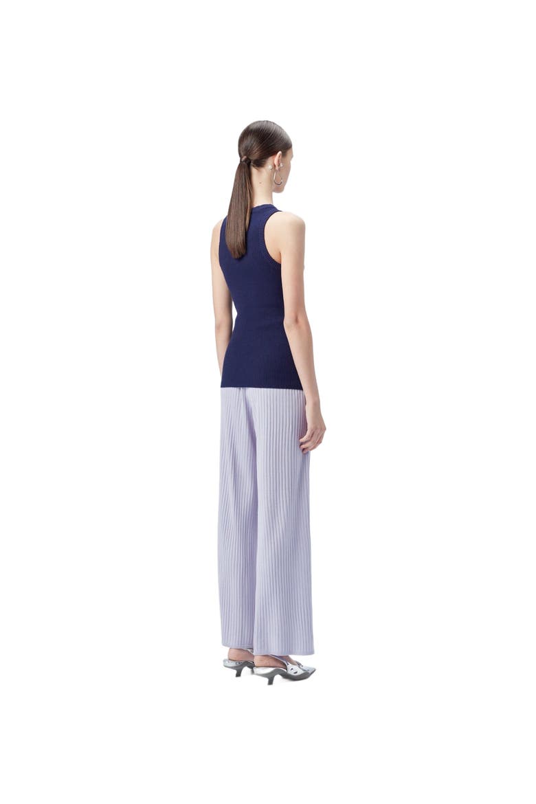 Ribbed Cotton Silk Cashmere Blend Tank Top, Alternate, color, navy