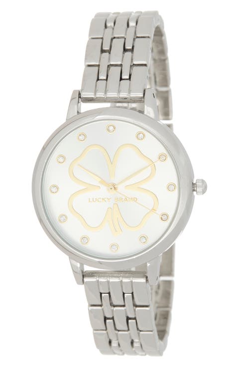 Four Leaf Clover Dial Bracelet Watch, 35mm