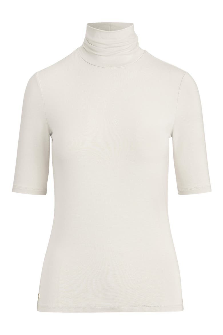 Jersey Turtleneck Top, Alternate, color, MASCARPONE CREAM
