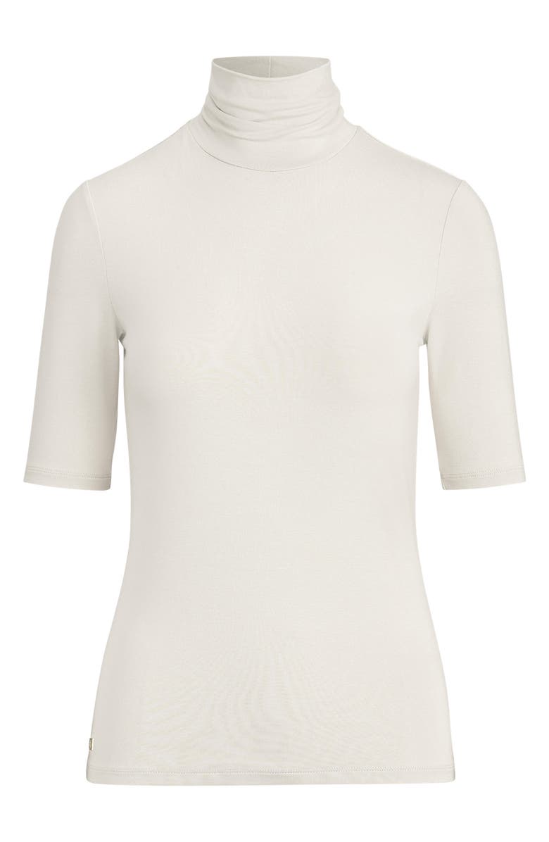 Lauren Ralph Lauren Jersey Turtleneck Top, Alternate, color, Mascarpone Cream