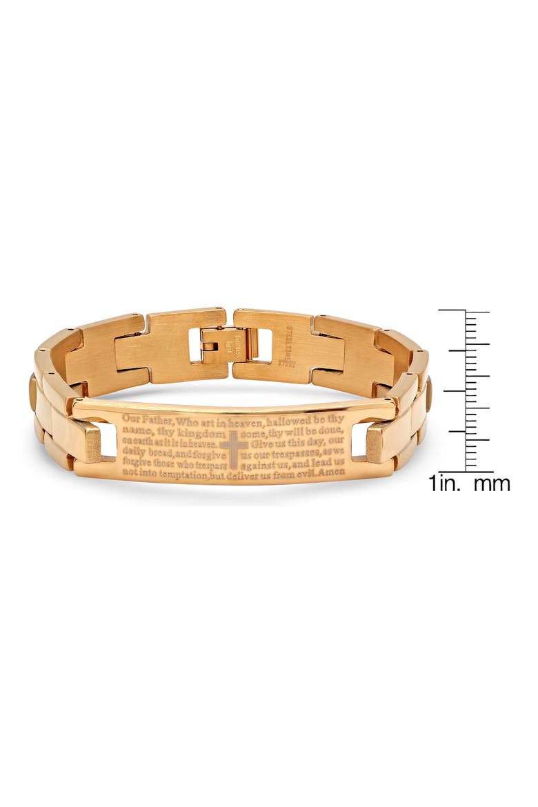 18k Gold Plated Lord's Prayer Link Bracelet, Alternate, color, GOLD