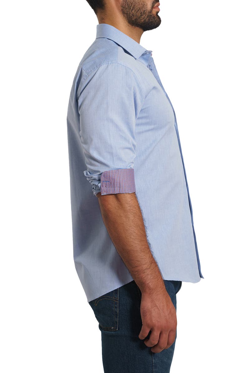 Jared Lang Chambray Long Sleeve Button-Up Shirt, Alternate, color, Blue