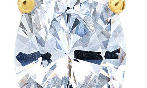 Crislu Oval Cut Cubic Zirconia Stud Earrings In Gold