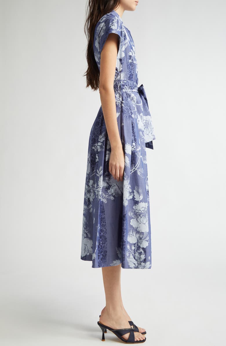 Eleventy Floral Print Cotton Poplin Shirtdress, Alternate, color, 