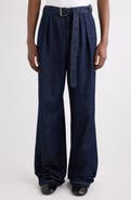 Dries Van Noten Preaches Belted Pleated Wide Leg Jeans