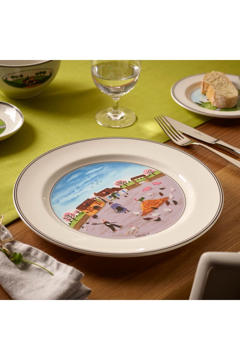 Design Naif Dinner Plate #3 Country Yard, Alternate, color, None