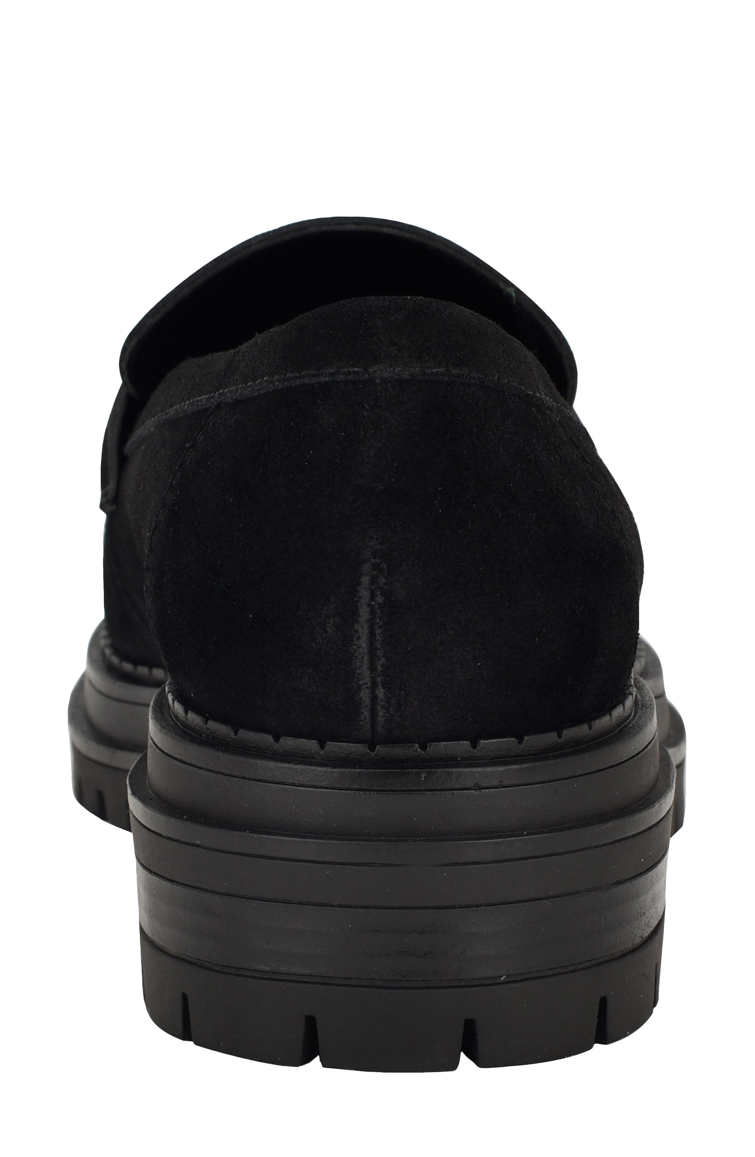 Grant Lug Sole Penny Loafer, Alternate, color, BLACK