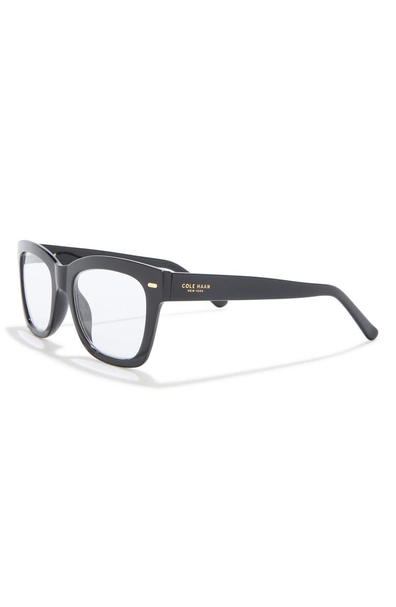 Cole Haan Crystal Core 32mm Square Reading Glasses, Alternate, color, Black