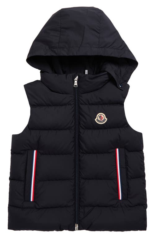 Moncler Kids' Buang Down Hooded Vest In Blue