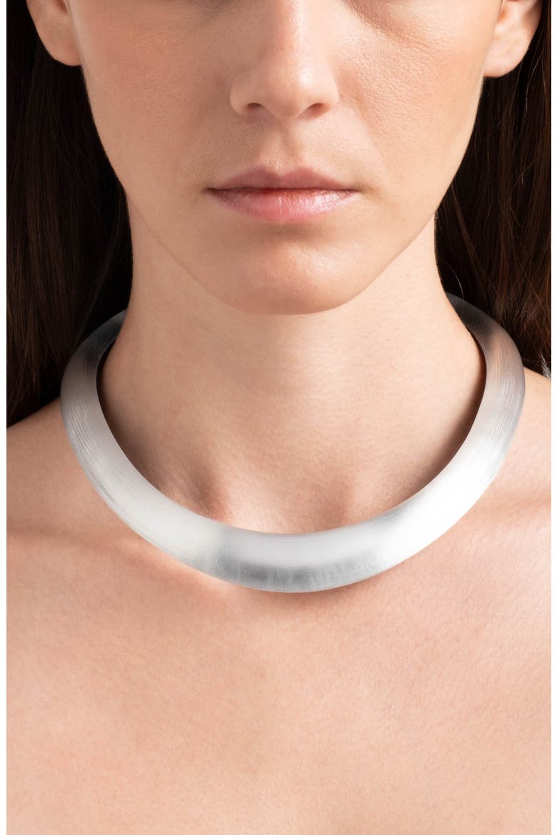 Luminous Lucite® Collar Necklace, Alternate, color, SILVER