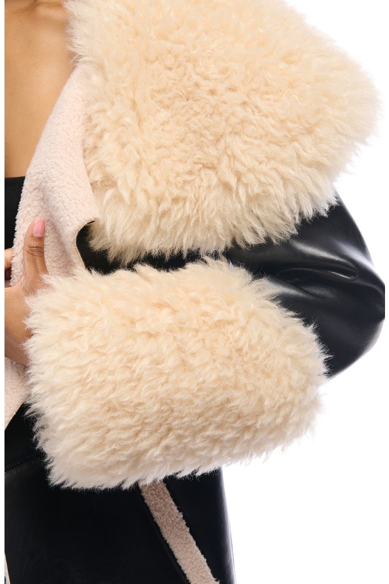 Faux Fur Trench Coat, Alternate, color, BLACK