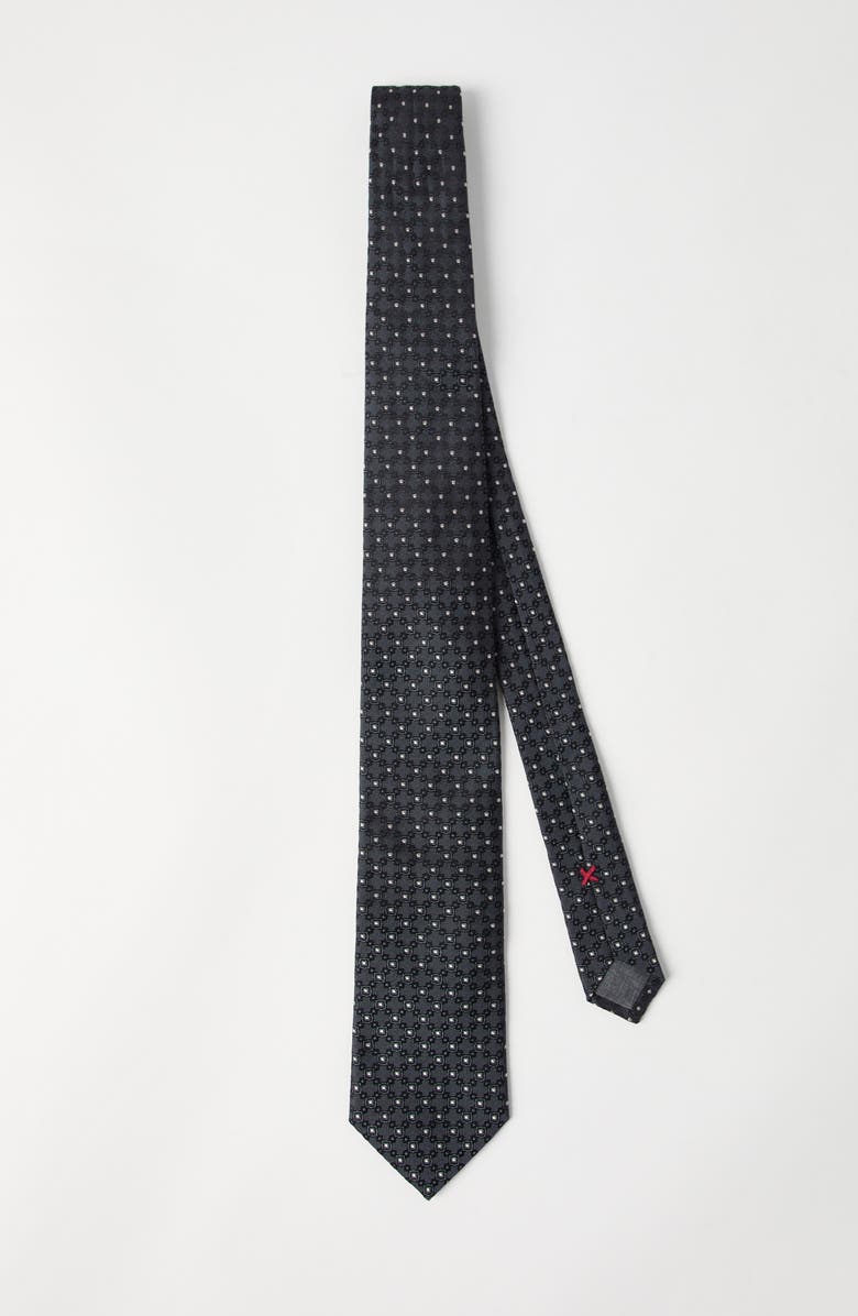 Brunello Cucinelli Necktie with jacquard pattern, Alternate, color, Lead