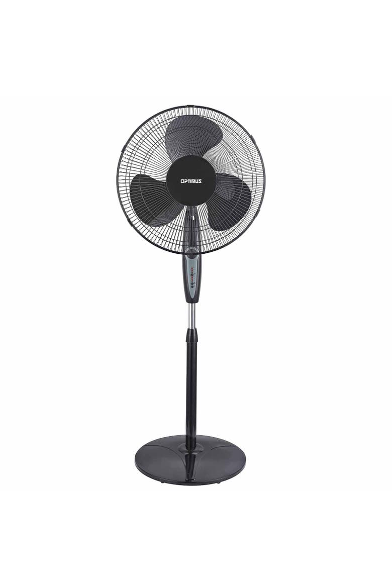 16 in. Oscillating Stand Fan with Remote Control, Main, color, Black