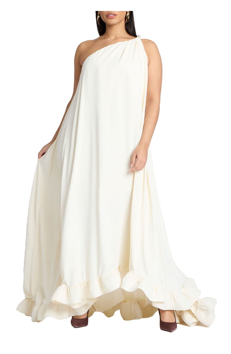 ELOQUII Dramatic Ruffle Gown, Main, color, 