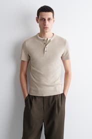 COS Slim-Fit Ribbed Henley T-Shirt