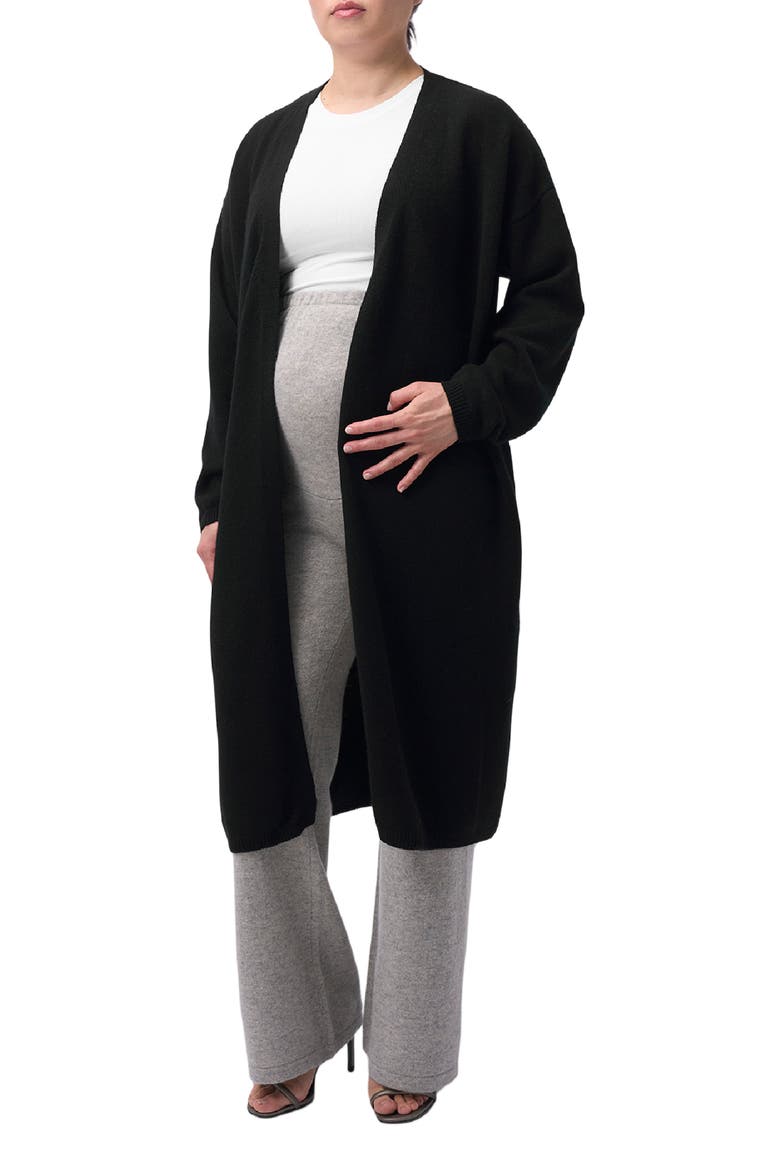 Wide-Leg Knitted Maternity Cashmere Pants, Alternate, color, dawn blue