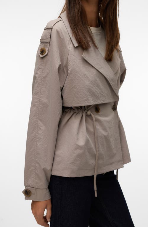 Vero Moda Brave Sienna Short Trench Jacket In Moon Rock