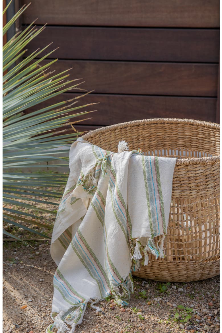 Mona Turkish Cotton Towel, Alternate, color, GREEN MULTI
