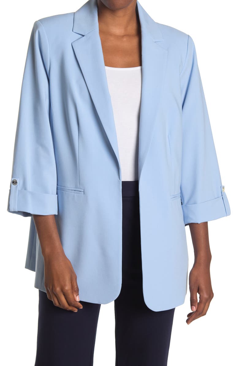 Calvin Klein Roll Tab Blazer, Main, color, Serene