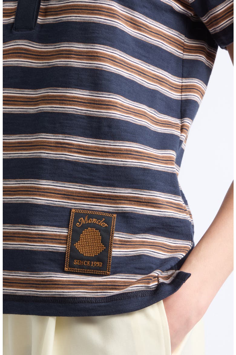 Stripe Polo, Main, color, BROWN/ BLUE