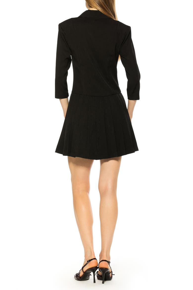 Jacki Plaid 3/4 Sleeve Blazer Dress, Alternate, color, BLACK