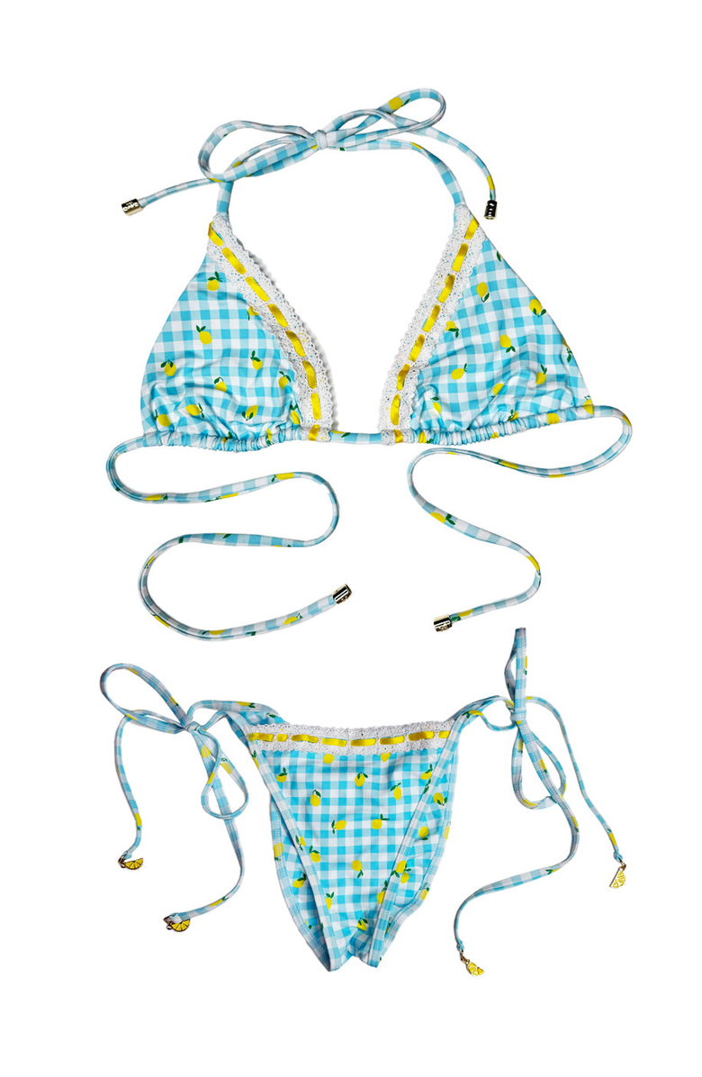 Beach Bunny Swimwear Limoncello Spritz Triangle Top, Alternate, color, Limoncello