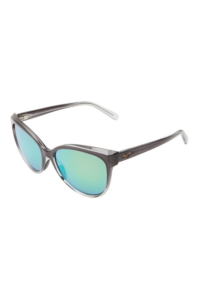 57mm Polarized Cat Eye Sunglasses, Alternate, color, GREY GREY GREEN