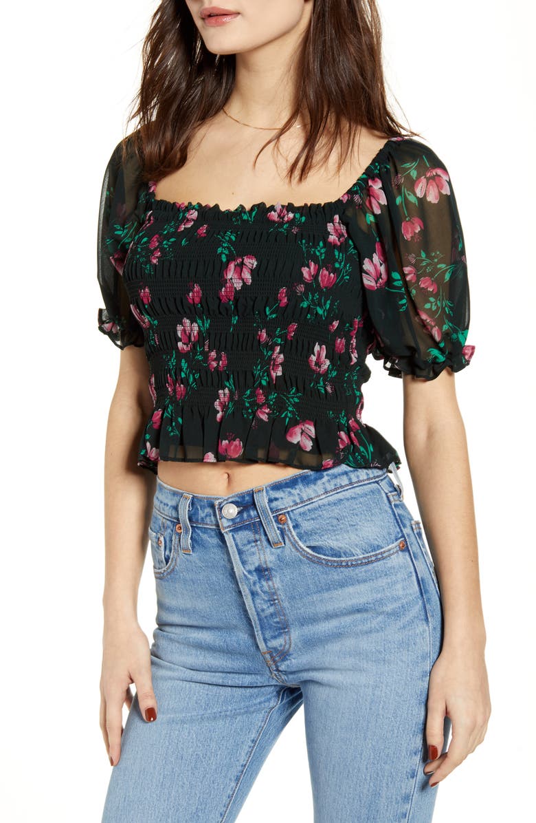 WAYF Amber Smocked Top, Main, color,