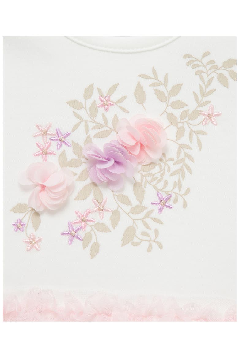 Floral Tiered Tulle Top, Leggings & Headband Set, Alternate, color, LILAC