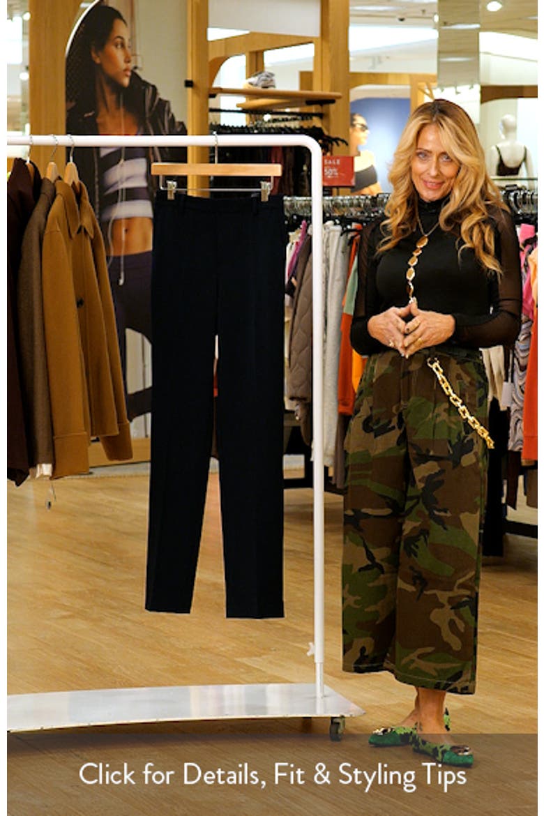 Stretch Wool Crepe Straight Pants video