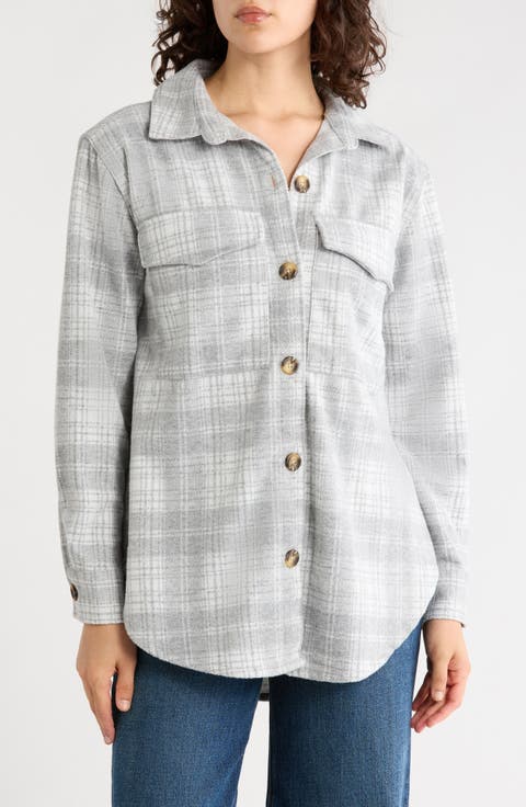 Taelyn Buffalo Plaid Oversize Button-Up Shirt