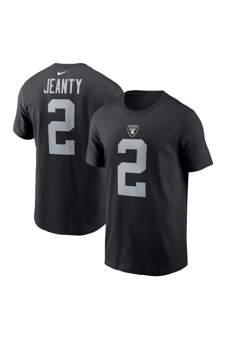 Men's Nike Ashton Jeanty Black Las Vegas Raiders 2025 NFL Draft First Round Pick Name & Number T-Shirt, Main, color, Black