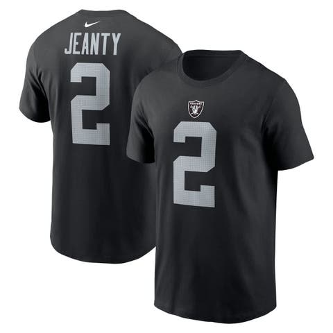 Men's Nike Ashton Jeanty Black Las Vegas Raiders 2025 NFL Draft First Round Pick Name & Number T-Shirt