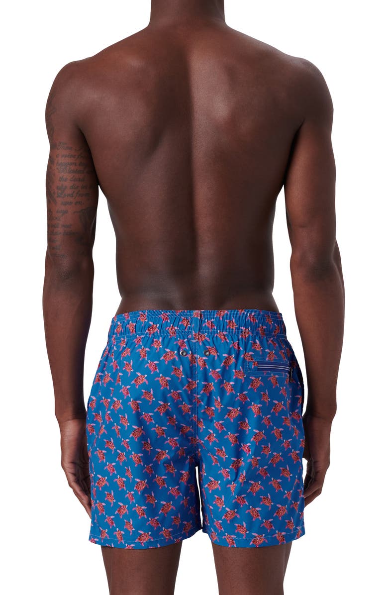 Bugatchi Archer Turtle Print Swim Trunks, Alternate, color,