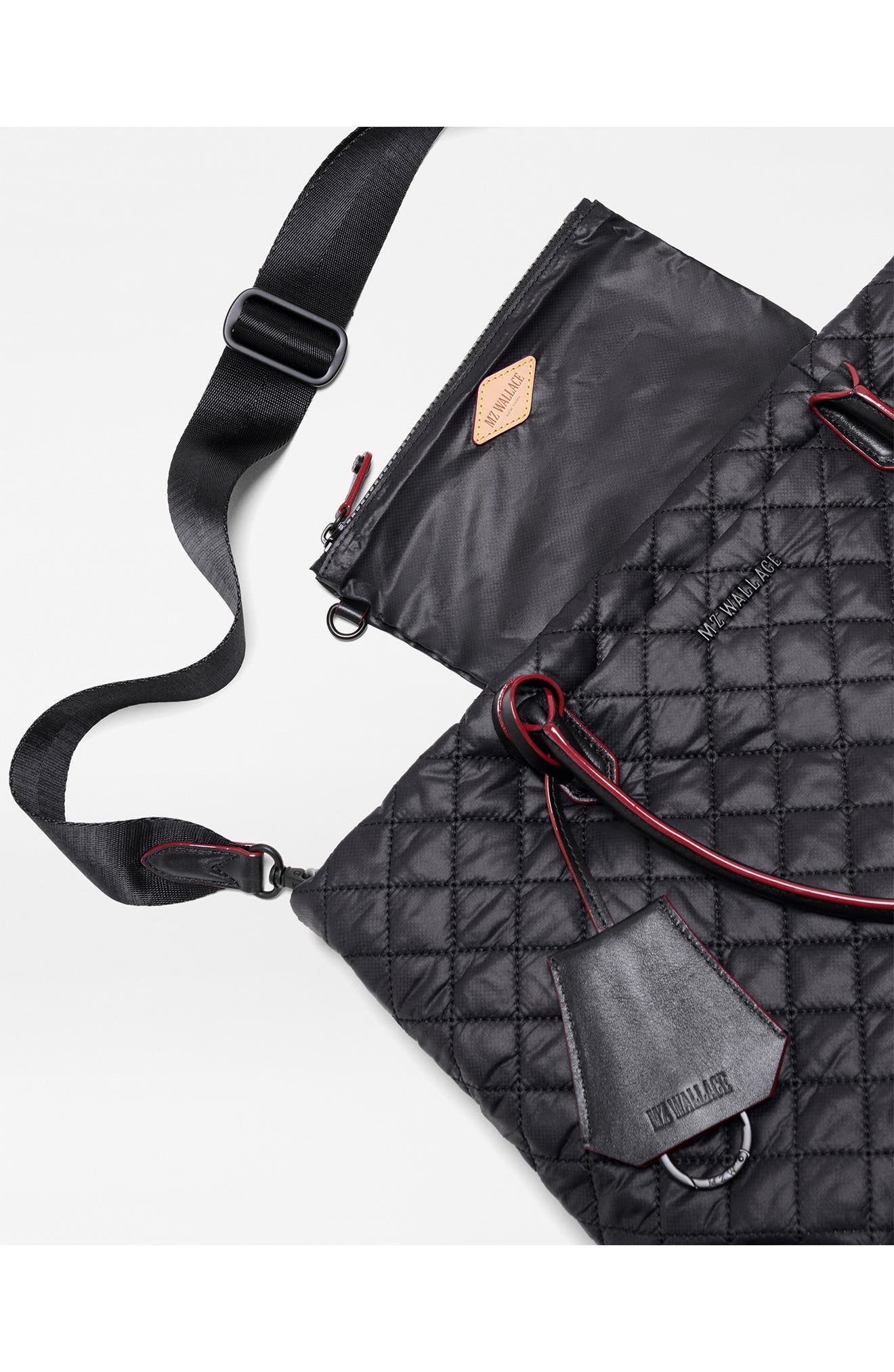 Daily Small Quilted Nylon Tote, Alternate, color, BLACK